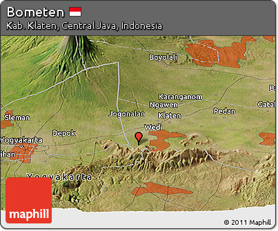 Satellite Panoramic Map of Bometen