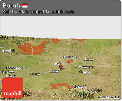 Satellite Panoramic Map of Butuh