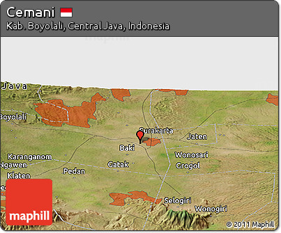 Satellite Panoramic Map of Cemani