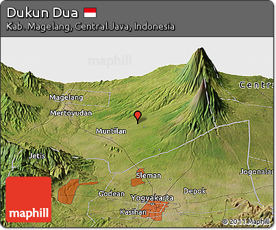 Satellite Panoramic Map of Dukun Dua