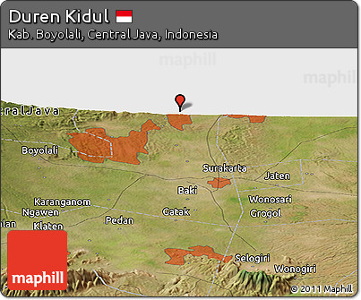 Satellite Panoramic Map of Duren Kidul