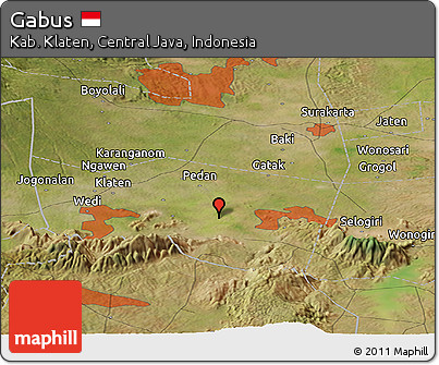Satellite Panoramic Map of Gabus