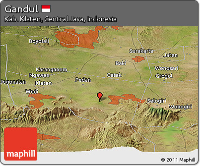 Satellite Panoramic Map of Gandul