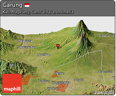 Satellite Panoramic Map of Garung