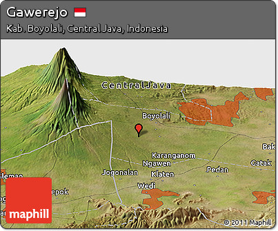 Satellite Panoramic Map of Gawerejo