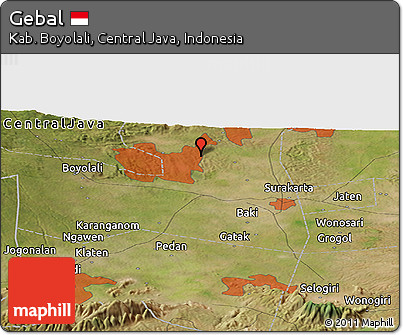 Satellite Panoramic Map of Gebal