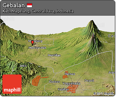 Satellite Panoramic Map of Gebalan