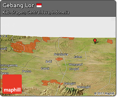 Satellite Panoramic Map of Gebang Lor