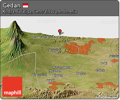 Satellite Panoramic Map of Gedan