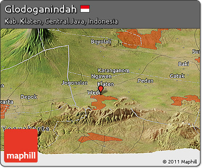Satellite Panoramic Map of Glodoganindah