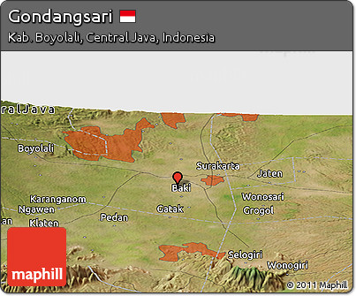 Satellite Panoramic Map of Gondangsari