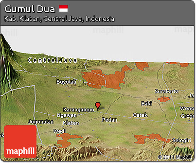 Satellite Panoramic Map of Gumul Dua