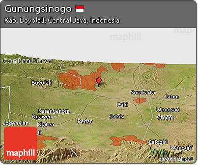 Satellite Panoramic Map of Gunungsinogo