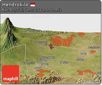 Satellite Panoramic Map of Hendrokilo