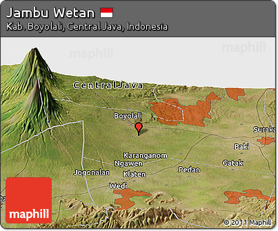 Satellite Panoramic Map of Jambu Wetan