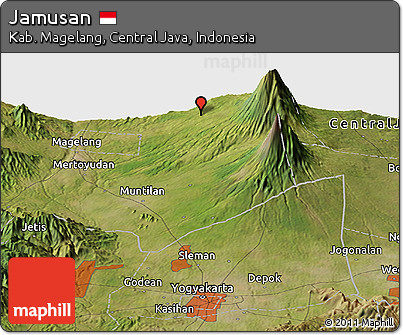 Satellite Panoramic Map of Jamusan