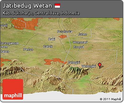 Satellite Panoramic Map of Jatibedug Wetan
