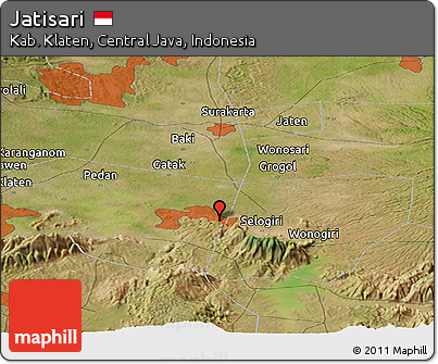Satellite Panoramic Map of Jatisari