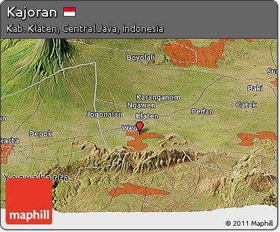 Satellite Panoramic Map of Kajoran