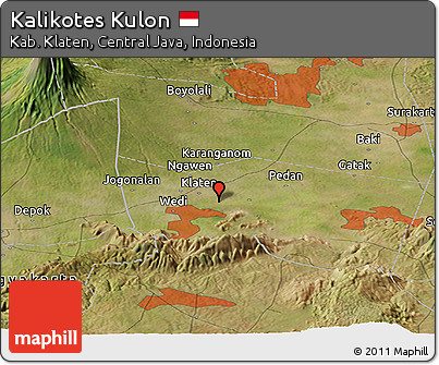 Satellite Panoramic Map of Kalikotes Kulon