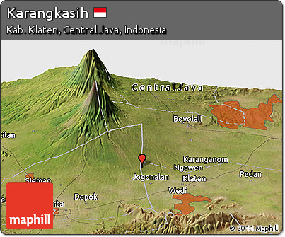 Satellite Panoramic Map of Karangkasih