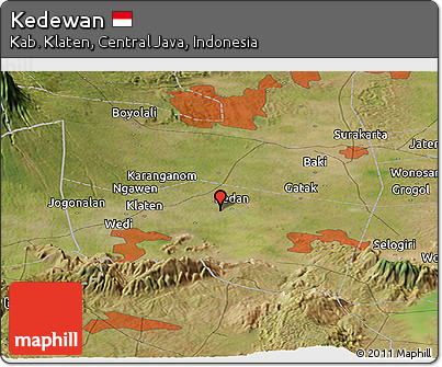 Satellite Panoramic Map of Kedewan