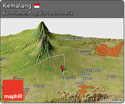 Satellite Panoramic Map of Kemalang