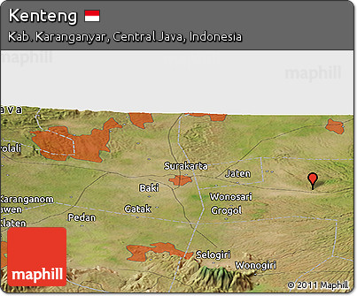Satellite Panoramic Map of Kenteng