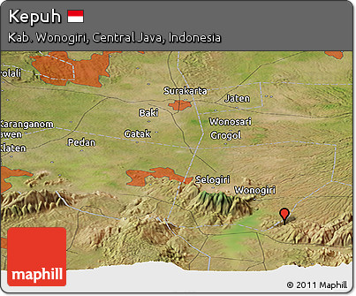 Satellite Panoramic Map of Kepuh