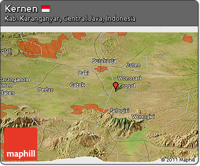Satellite Panoramic Map of Kernen