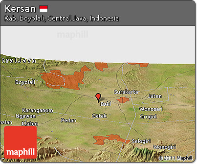 Satellite Panoramic Map of Kersan