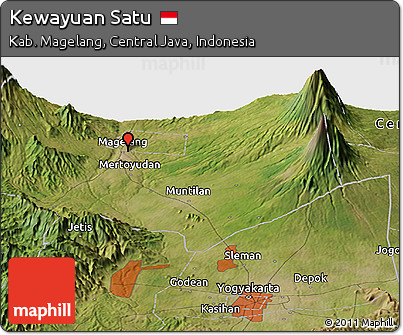 Satellite Panoramic Map of Kewayuan Satu