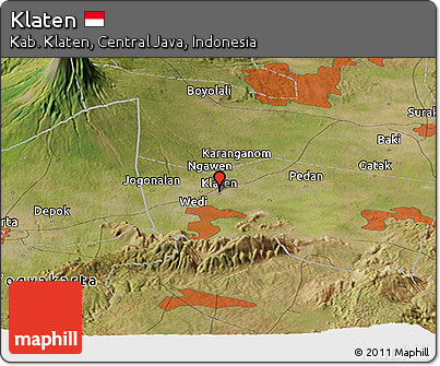Satellite Panoramic Map of Klaten