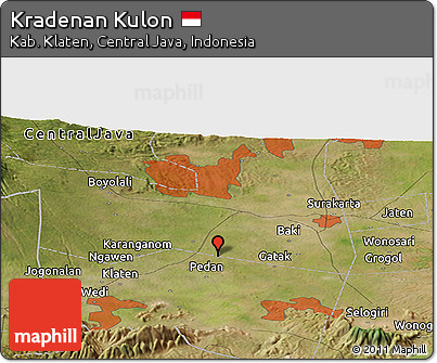 Satellite Panoramic Map of Kradenan Kulon
