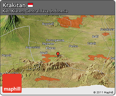 Satellite Panoramic Map of Krakitan