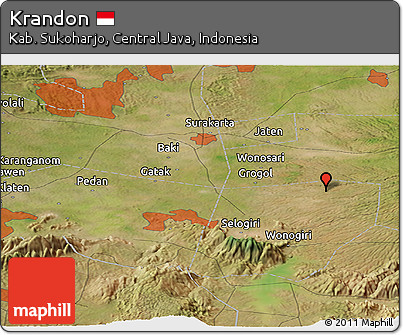 Satellite Panoramic Map of Krandon