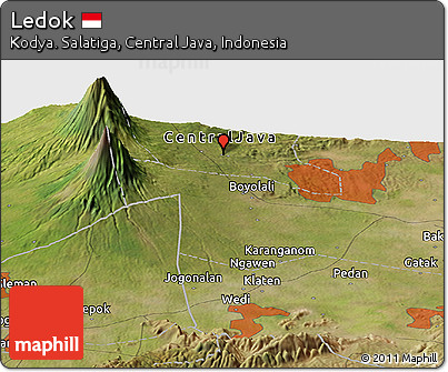 Satellite Panoramic Map of Ledok