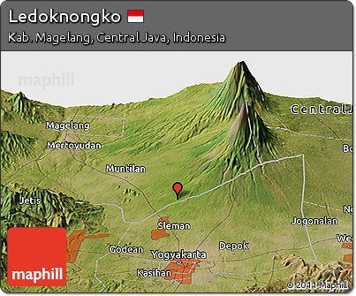 Satellite Panoramic Map of Ledoknongko