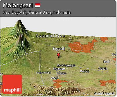 Satellite Panoramic Map of Malangsari