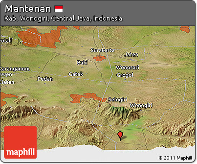 Satellite Panoramic Map of Mantenan