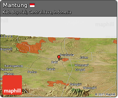 Satellite Panoramic Map of Mantung