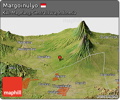 Satellite Panoramic Map of Margoinulyo