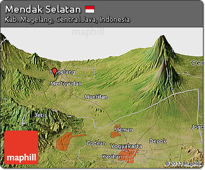 Satellite Panoramic Map of Mendak Selatan