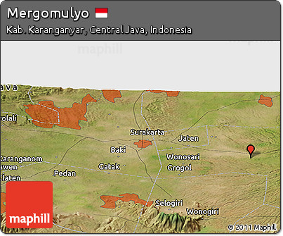 Satellite Panoramic Map of Mergomulyo