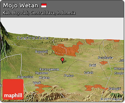 Satellite Panoramic Map of Mojo Wetan