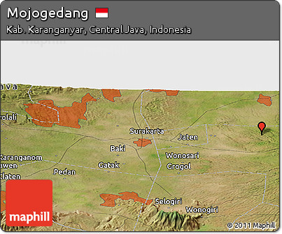 Satellite Panoramic Map of Mojogedang