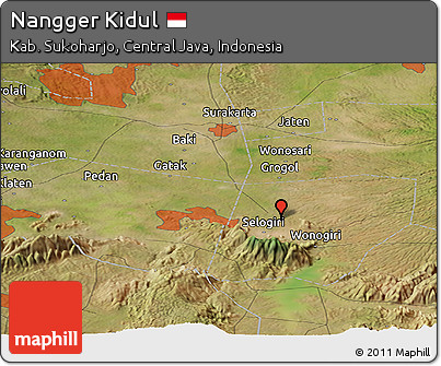 Satellite Panoramic Map of Nangger Kidul