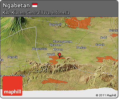 Satellite Panoramic Map of Ngabetan