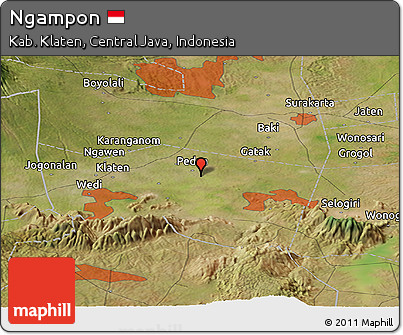 Satellite Panoramic Map of Ngampon