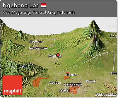 Satellite Panoramic Map of Ngebong Lor